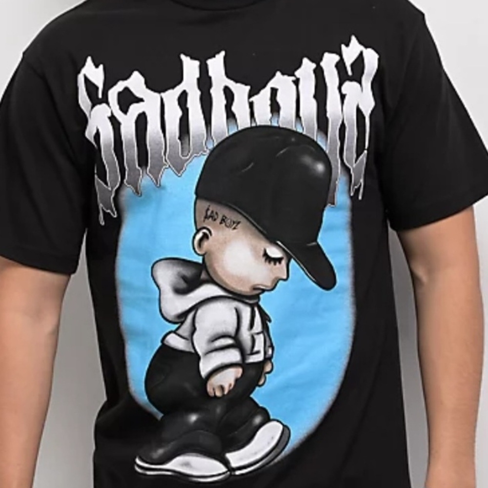 SAD BOYZ by Junior H Lil Sad Boy Black T-Shirt